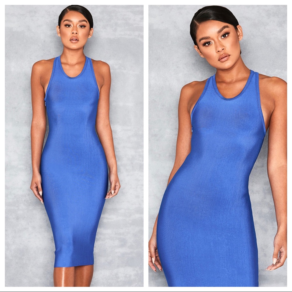 Bright Blue Racer Back Bandage Dress